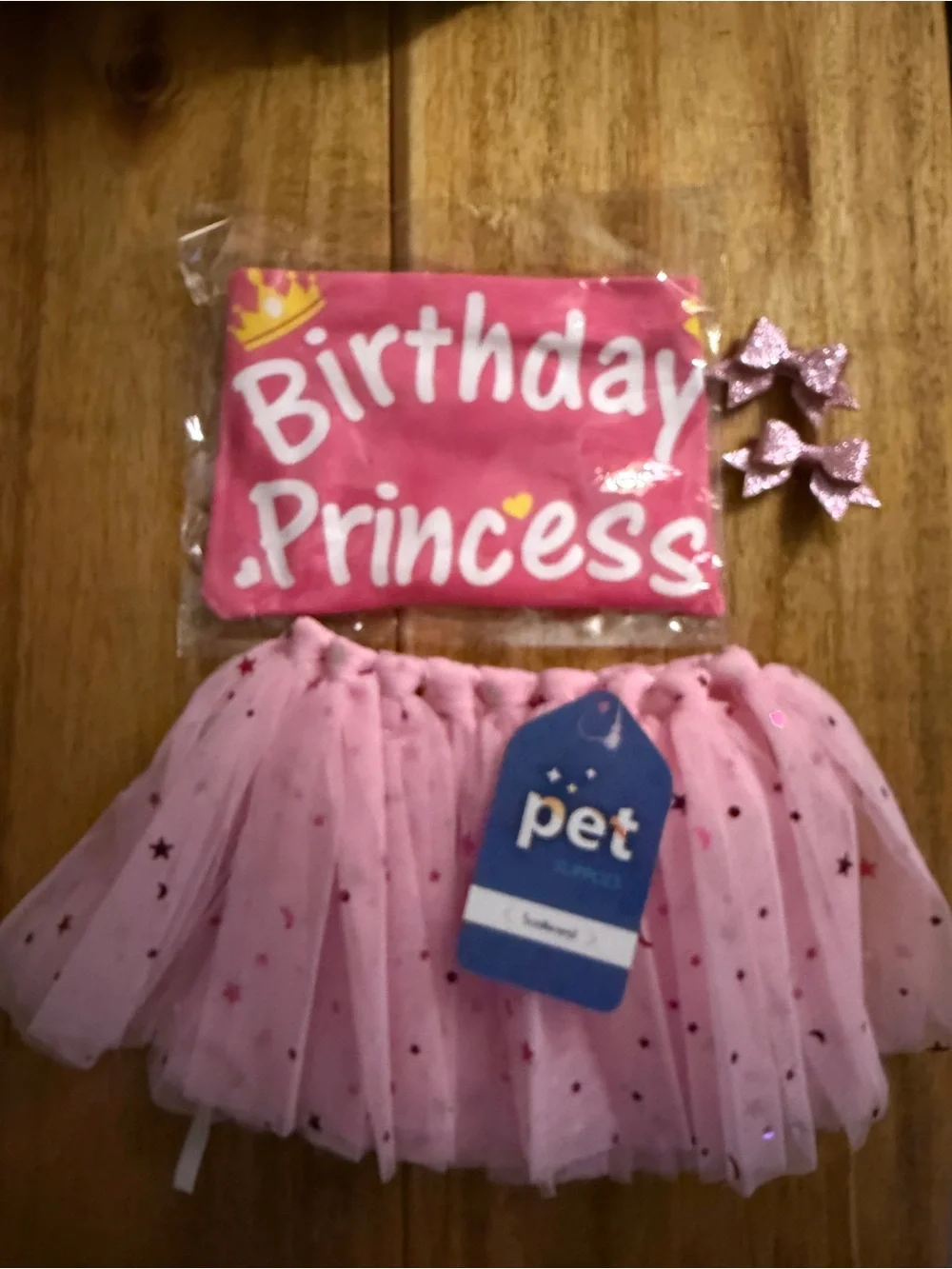 Birthday Princess Pink Pet Tutu Set